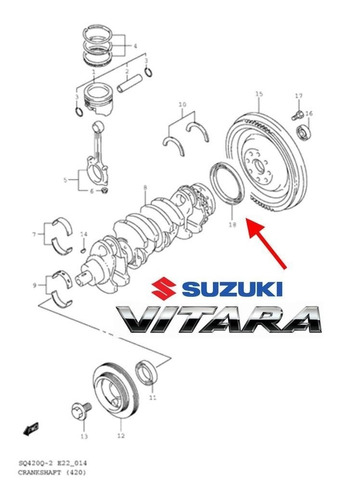 Reten Cigueal Trasero Suzuki Grand Vitara 2.7 V6 Aos 05/12 Foto 3