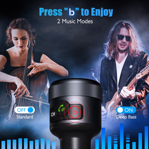 Transmisor Fm Bluetooth 5 Carga Rpida Qc3 Manos Libres Auto Foto 2