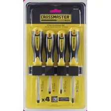 Set De 4 Desarmadores (*/-) Crossmaster 9940992 - Amarillo