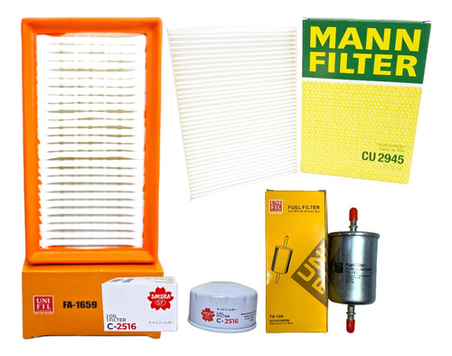 Kit De 4 Filtros Para Renault Kangoo 1.6 2015-2021 Eni 20w50 Foto 2