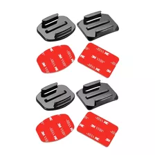 Kit Base Soporte 2 Curvos 2 Planos Para Casco Gopro 7 8 9 10