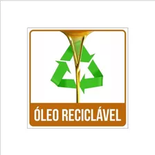 Adesivo Lixo Óleo Reciclável 7x7cm - Kit Com 10 Unidades