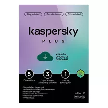 Kaspersky Plus 5 Dispositivos 1 Año