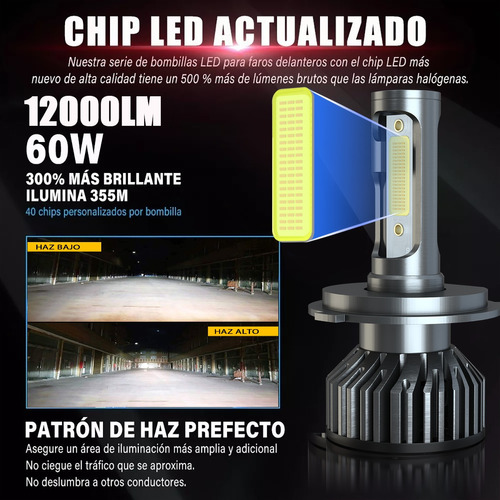 9003 H4 Faros Led Luz Alta Y Baja Para Renault Clio 2002-09 Foto 6