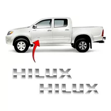 Adesivo Friso Hilux Lateral Porta Par Escrita Prata Resinado