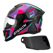 Capacete Stealth Concept Vis. Cristal + Viseira Fumê Oferta