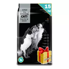 Three Cats Gato Super Premium Salmón 17 Kg + Obsequio Y Env