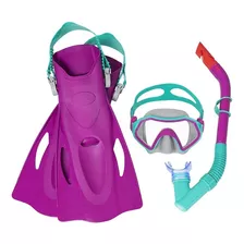 Juego De Buceo Snorkel Para Niños 7 Años Profesional Bestway Color Morado