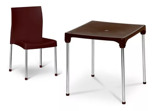 Terceira imagem para pesquisa de conjunto mesa cadeira plastico marrom