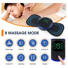 Par Mini Ems Massageador Elétrico Portátil Cervical Ems Cor Preto