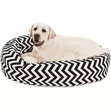 Cama De Bagel Sherpa Chevron Mascota Majestuosa