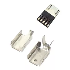 Conector Micro Usb Tipo B Macho 5 Pines Con Cubierta 10 Pzas