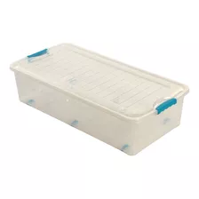 Caja Bajocama Con Ruedas 40x20x81 Cm 48lt Transparente