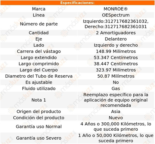 Kit 2 Amortiguadores Del Gas Oespectrum Rav4 Toyota 13/18 Foto 3