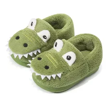 Zapatillas De Casa Para Niños Con Forro De Dinosaurio