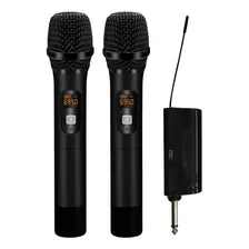 2 Microfones Dinamico Sem Fio Uhf Profissional Sound Pro