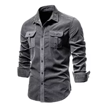 Camisas De Algodón De Pana Para Hombre, Camisa Casual Con So