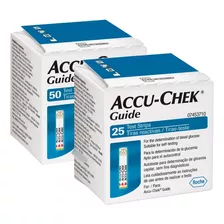 Kit Com 75 Tiras Reagentes Glicemia Accu Chek Guide 