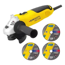 Esmerilhadeira 750w 4.1/2 Pol Menegotti + Kit Disco Corte Cor Amarelo Frequência 60hz 110v