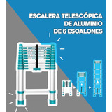 Escalera TelescÃ³pica De Aluminio De 6 Escalones. Marca Total