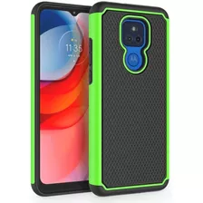 Funda Para Motorola Moto G Play (2021) - Negra Y Verde