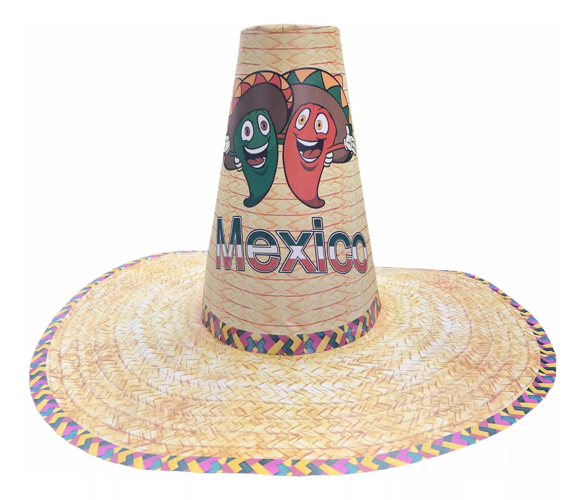 6 Sombreros Mexicano Cartón Fiesta Hora Loca