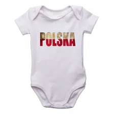Body Infantil Poslka Polônia Bandeira Roupinha Bebê Kids