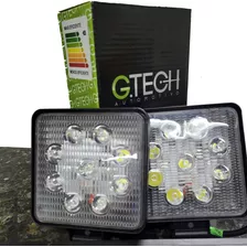 Farol De Milha Led 9 Led Quadrado Trator Caminhao Univ 2 Und