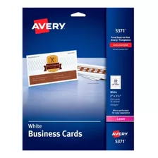 250pz Tarjeta Presentacion Avery Blanca Laser 5.1 X 8.9 Cm