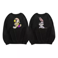 Duo De Sudaderas De Pareja Bugs Bunny Y Lola Bordadas