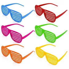 Gafas De Neon Plásticas Pasta Rejilla Corazon Estrella X 12