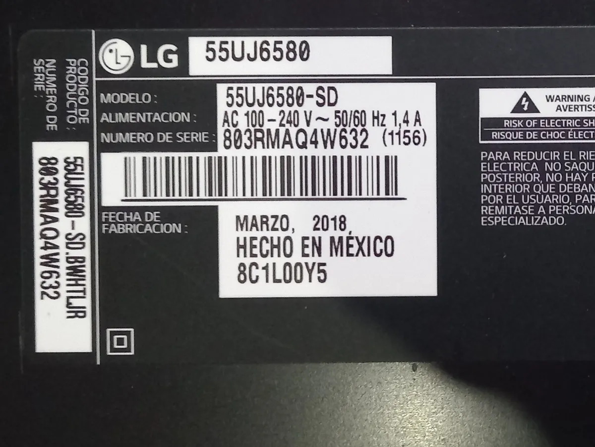 Televisor LG Smartv 50la6200 Desarme Venta Por Pieza Televisor LG Smartv 50la6200 Desarme Venta Por Pieza