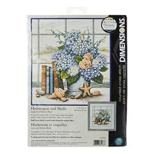 Dimensions Kit De Punto De Cruz Con Hortensias Y Conchas Mar