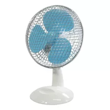 Ventilador Mesa 18cm 127v 20w Haste Metal Fame Personal Fan Estrutura Branco Pás Azul Diâmetro 20 Cm Frequência 60 Hz Material Das Pás Plástico Quantidade De Pás 3 110v