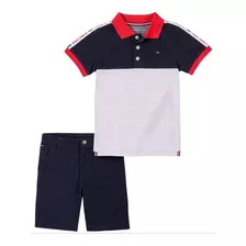 Conjunto Com Polo Menino Tommy Hilfiger Original Eua Infanti