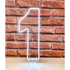 Painel Neon Numero Decoração Festa 50 Cm Altura Acrilico 4mm Cor Branco Frio 110v/220v