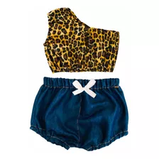 Short Bebê Menina Conjunto Body 100% Algodão