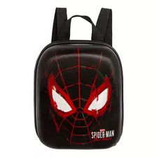 Mochila Pequena Maxtoy 3d Homem Aranha Miles Plancheira Cor Preto