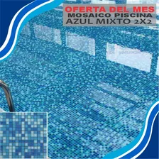 Mosaico Para Piscina Azul Mixto 2x2 En Papel