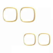 Kit 2 Pares Brinco De Argola Quadrado Ouro 18k 12mm+15mm