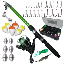 Kit De Pesca Barato 1 Vara + 1 Molinete E Estojo Acessórios 