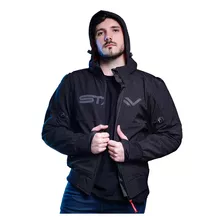 Campera Moto Stav Zip Hoodie Protection Windblock