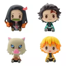 Demon Slayer Anime Paquete Colección Mini Figuras 4 Piezas