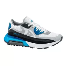 Tenis Sport Válvula Pirma 5036 Gris Con Azul Para Hombre