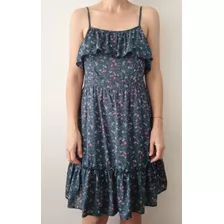 Wanama - Vestido Solero Azul Con Flores