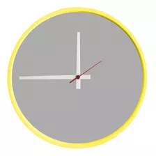 Relógio Round Amarelo Mostrador Cinza Matt Ponteiro B