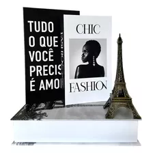 Conjunto 3 Livro Caixa Decorativo Organizadora Porta Objetos