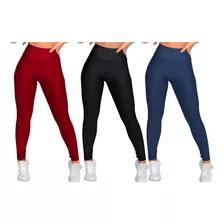 Calça Flanelada Térmica Antifrio Tecido Legging Kit 3 Und