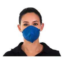 Kit 100 Máscaras Respiratória Pff2 Sem Válvula Alltec Cor Azul Desenho Do Tecido Liso