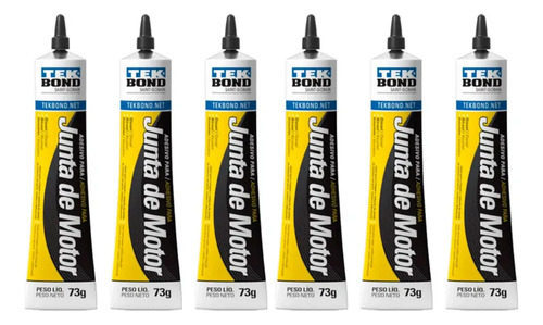 Kit 6 Cola Adesivo Junta D Motor Diesel Gasolina Tekbond 73g